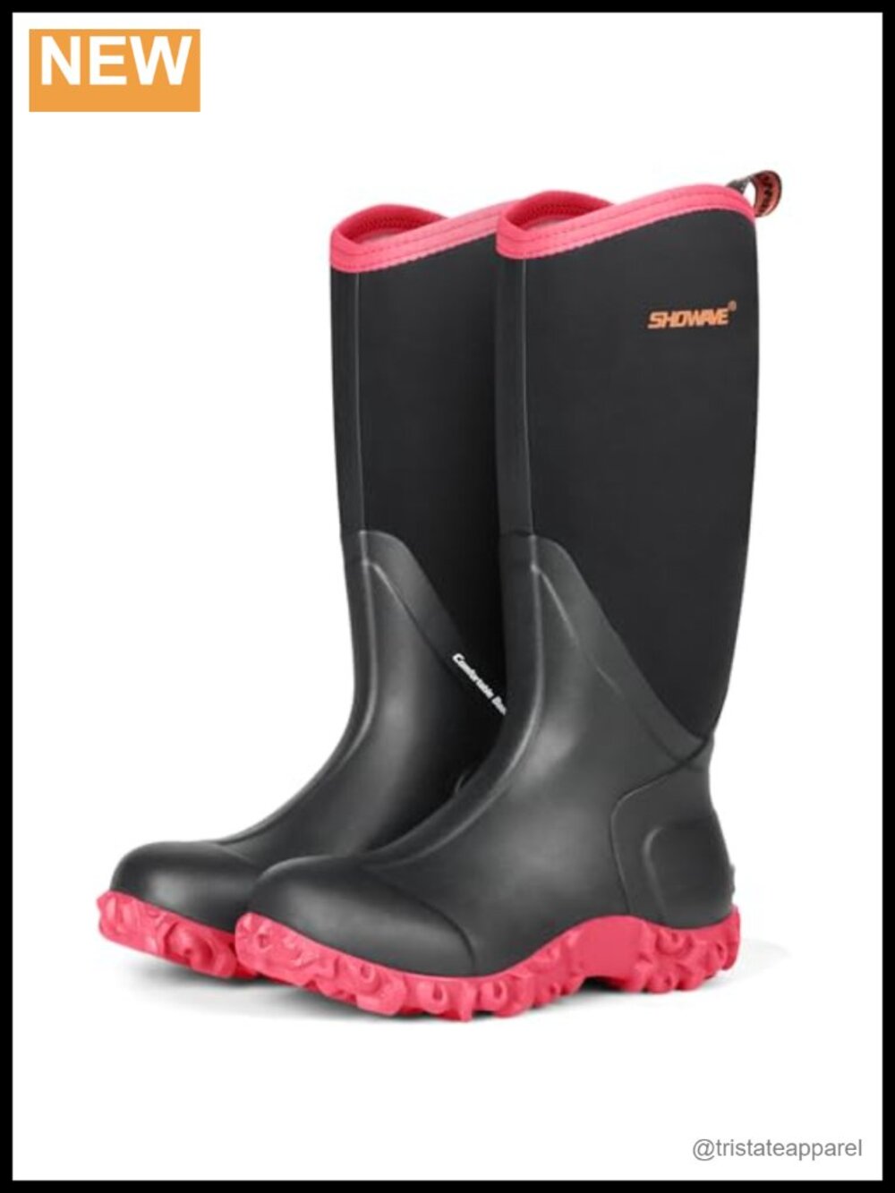 Women's Waterproof Rain Boots Insulated Neoprene Lining Knee-High Farm Boots